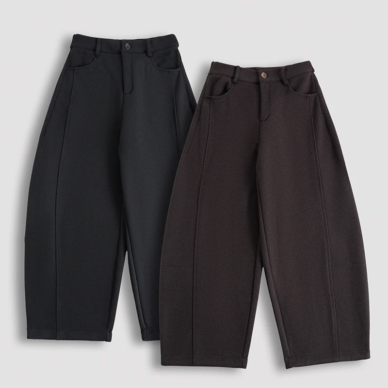 薄绒软糯休闲时尚百搭显瘦加厚亲肤保暖弯刀裤61802