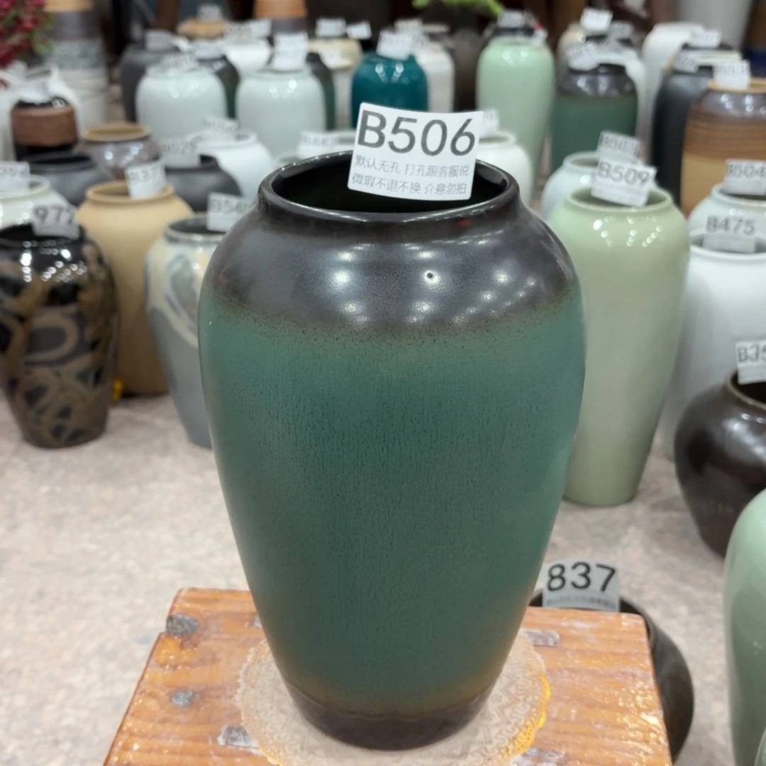 陶摆件瑕疵506 景德镇陶瓷花瓶高27口9.5