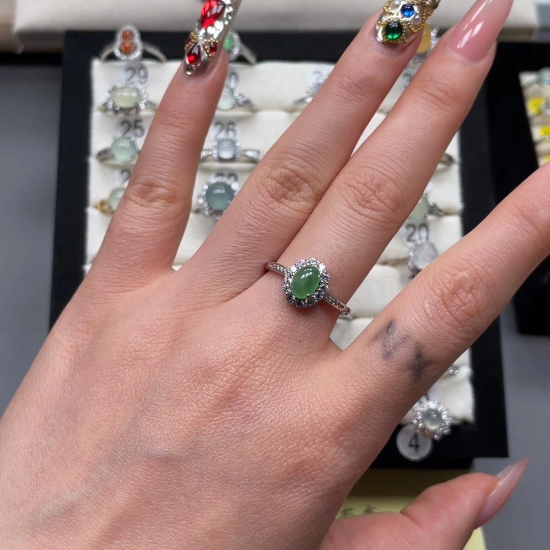 翡翠银S925镶嵌戒指999993728