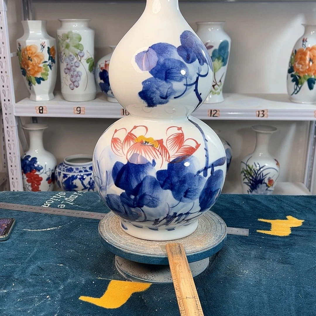 摆件景德镇陶瓷葫荷花