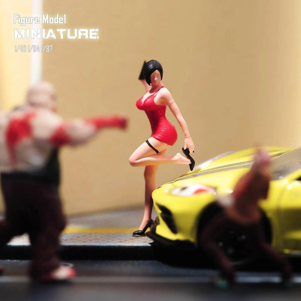 1/87/64/43艾达王手提高跟鞋微缩场景微拍摄影车模型搭配手办人偶
