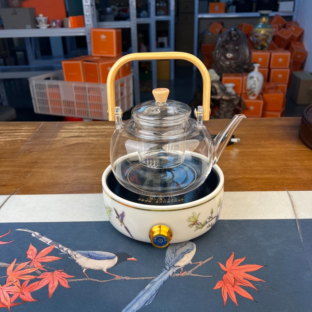 KZH0093-喜上眉梢电陶炉+玻璃提梁煮茶壶