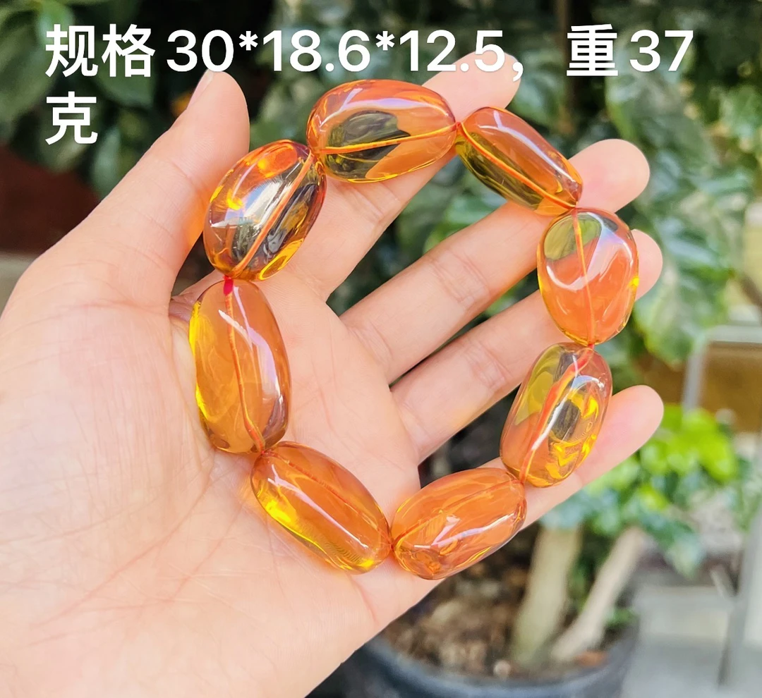 天然缅甸琥珀净水血茶随形手串
