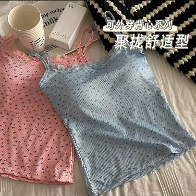 89韩版纯欲风蕾丝花边吊带背心女夏季