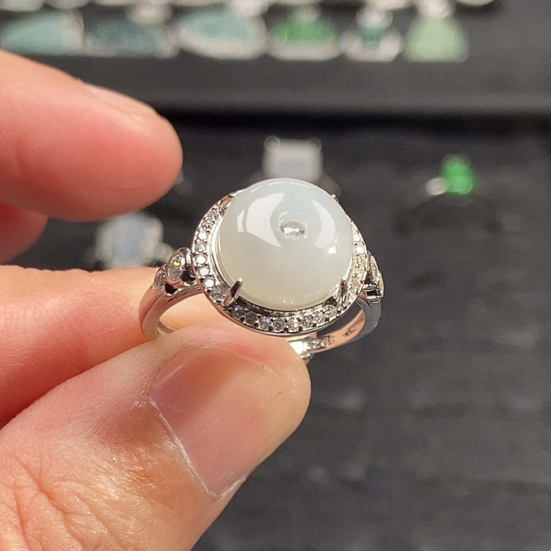 翡翠银S925镶嵌戒指