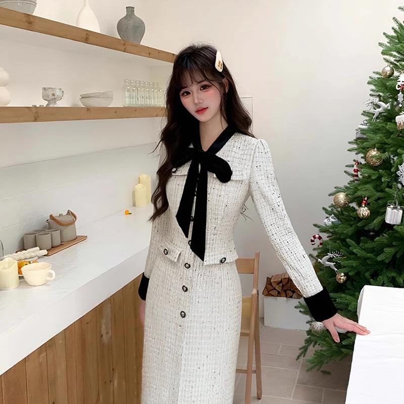 【有里布】连衣裙女秋冬设计感气质名媛高级感裙子QJ0256