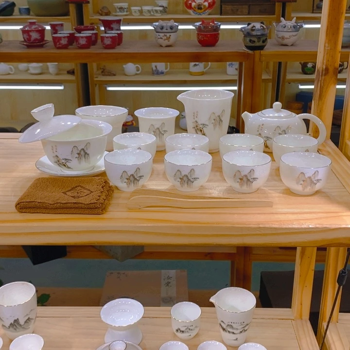 【不止】羊脂玉瓷茶具套装