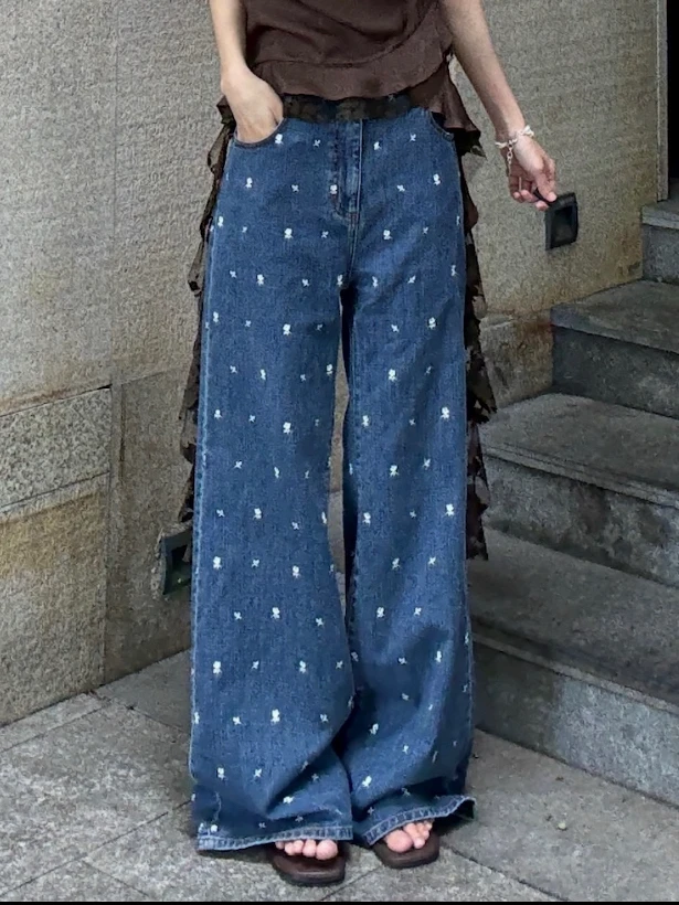 WMWM    设计师品牌25新品直筒型直筒微喇牛仔裤时尚潮