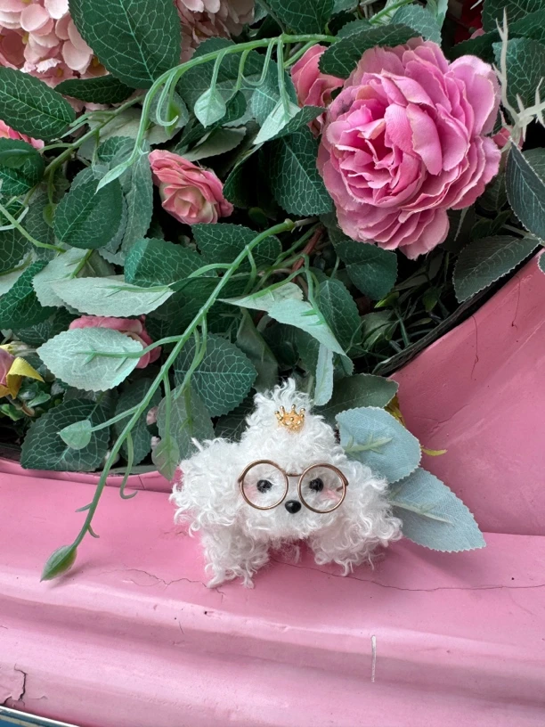 原创手工仿真款小比熊精品摆件包包挂件礼物手工制品拍下不退不换