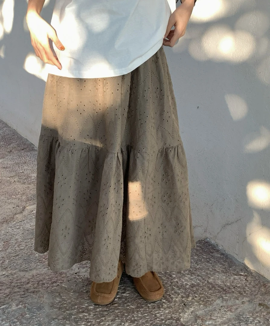 蕾丝布半身裙显瘦百搭裙