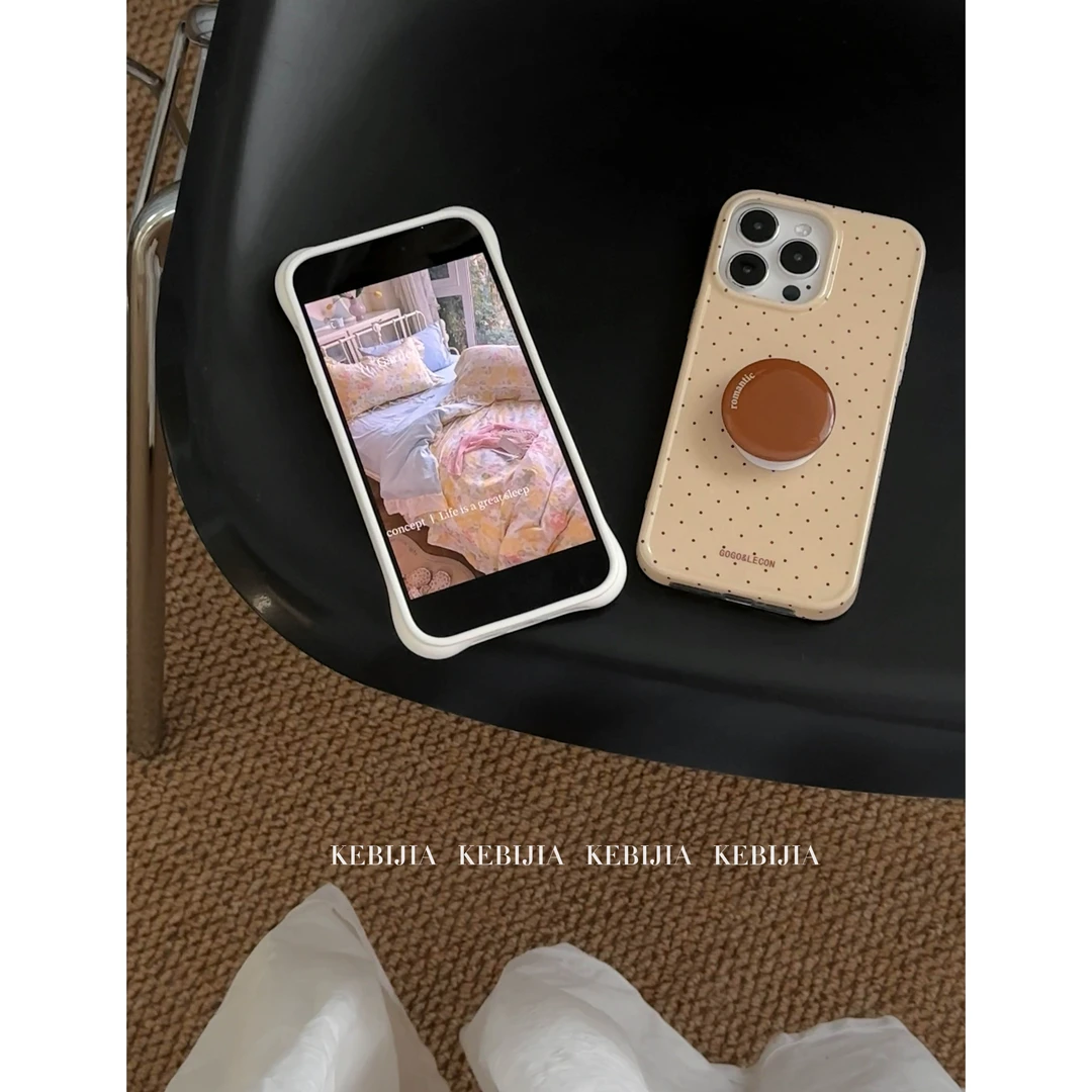 ins小众韩风黄色波点兔子防摔适用于苹果17promax16/15/14手机壳