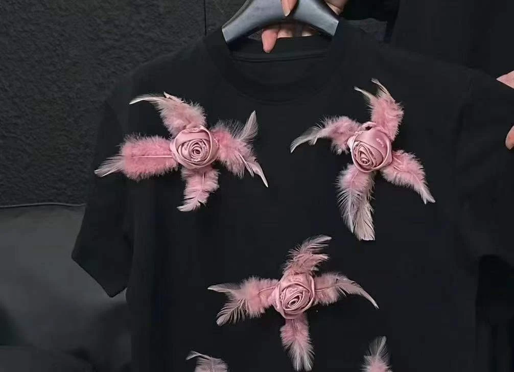 6498 【完美点缀】鸡毛玫瑰 DIY饰配辅料