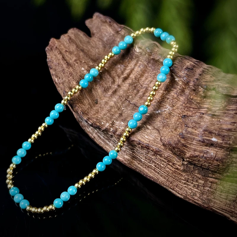 【杨杨专属】安曼博S925银绿松石美松手串 约2mm XZ0017BZ