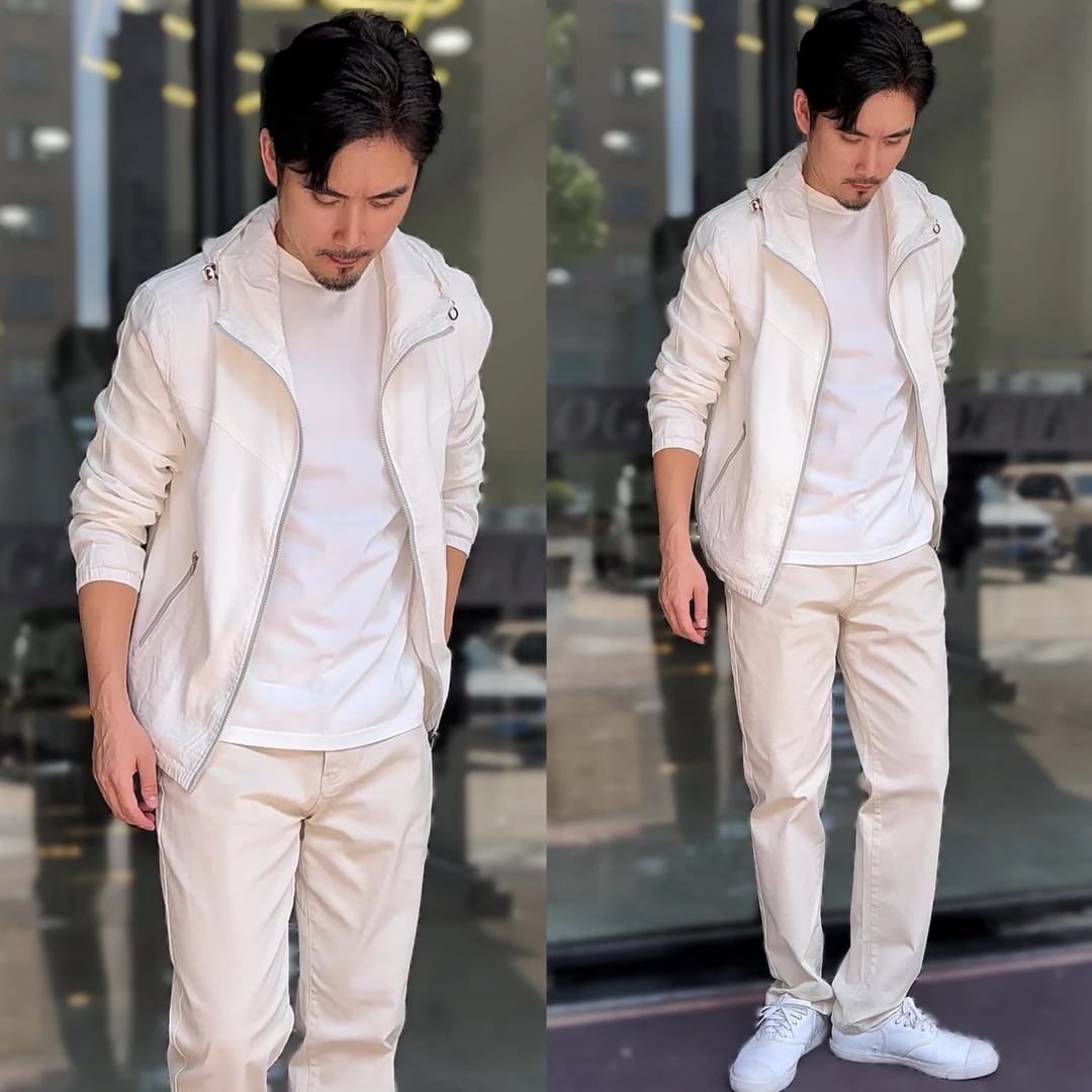 【柜货】亚麻外套意式轻奢老钱风男士轻薄透气商务休闲连帽外套夹克