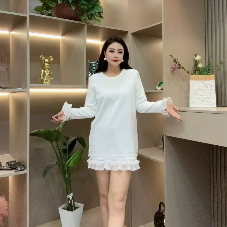 春季洋气大衫-千 24952 时尚潮流蕾丝花边休闲款胖MM大码女装新款