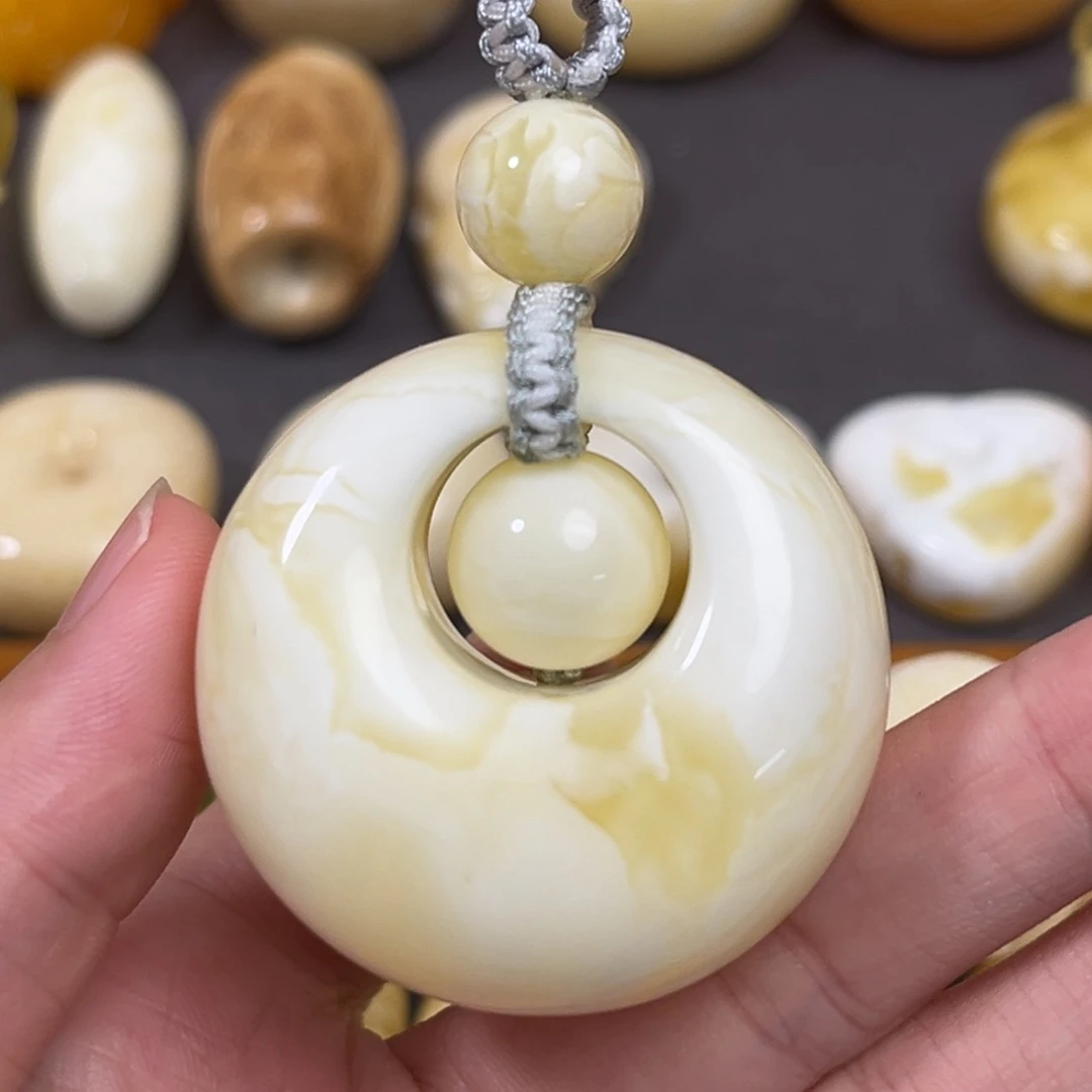 未镶嵌蜜蜡珠宝奇石同心子母扣