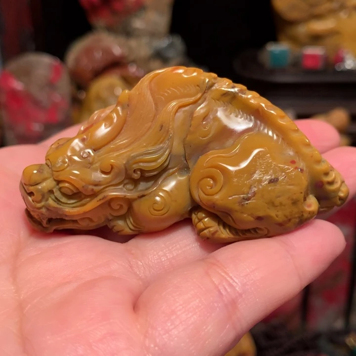 昌化石〖*〗昌化田黄手把件