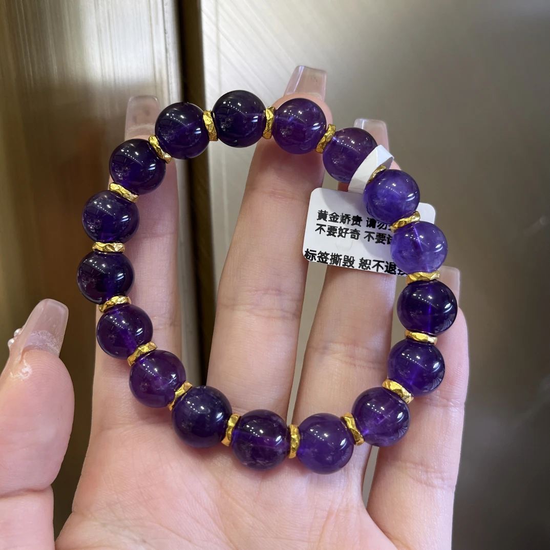 足金999纯黄金盘缠 搭薰衣草紫配件可diy 简单款式  韵味