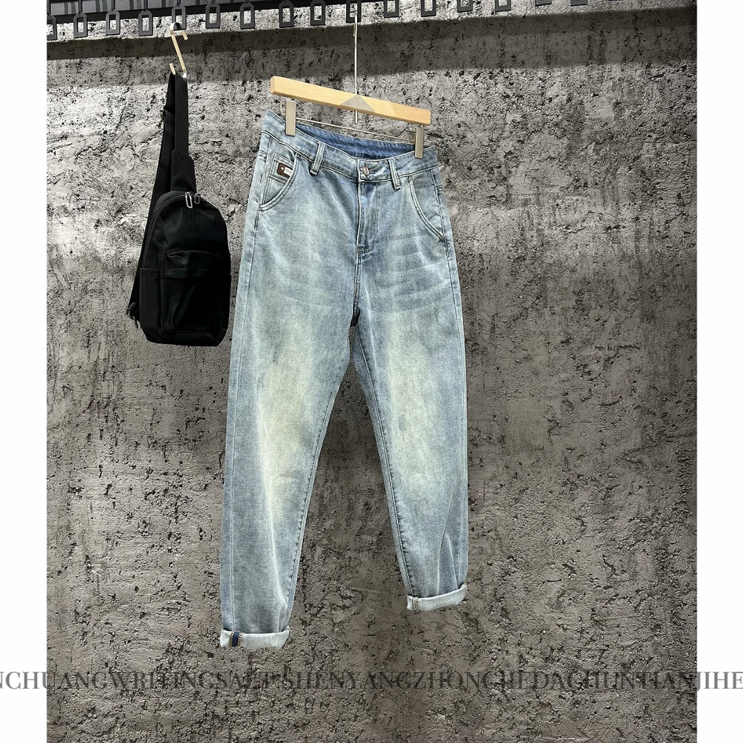 春夏新款浅蓝色软牛仔裤面料百搭时尚2322