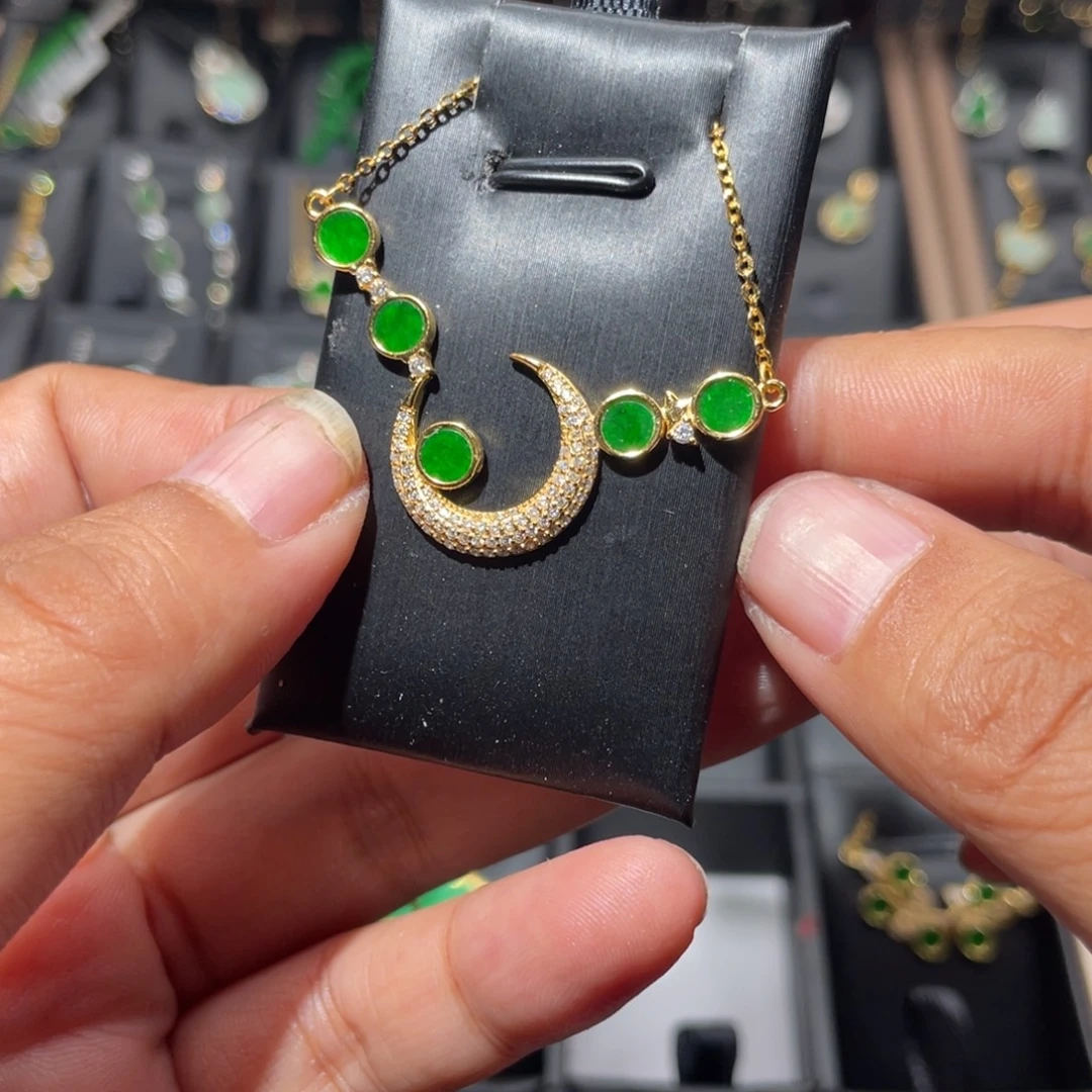 翡翠银S925镶嵌颈饰