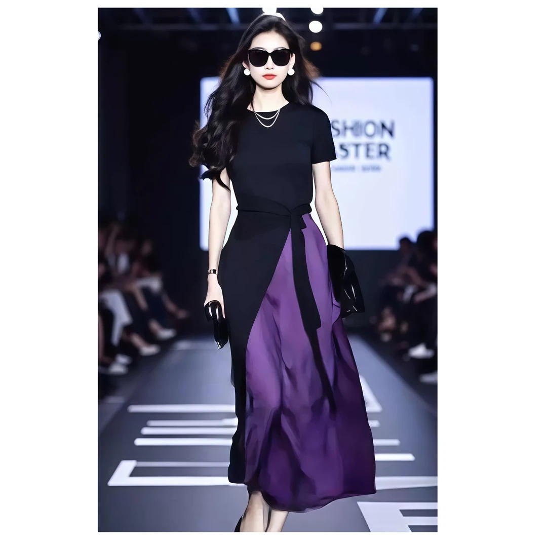 紫色套装裙高端奢华大牌欧货时髦洋气时尚名媛小香风两件套女夏季