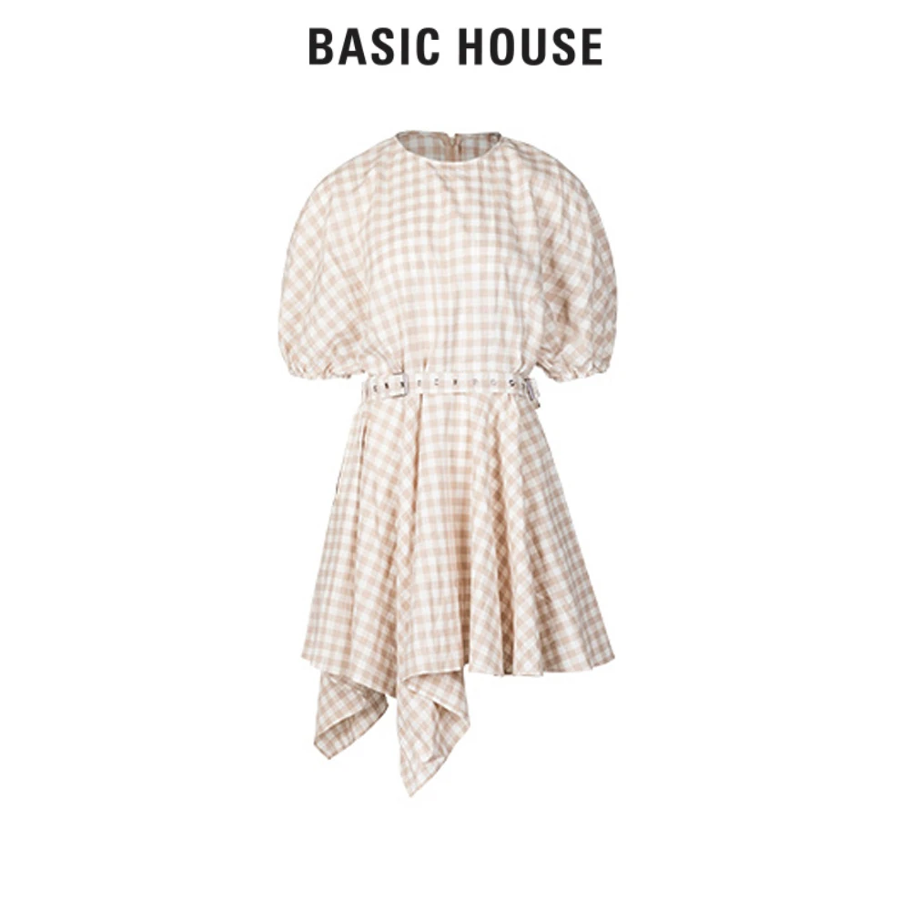 Basic House/百家好时尚格子连衣裙 BJ2152-HUOP328ILB