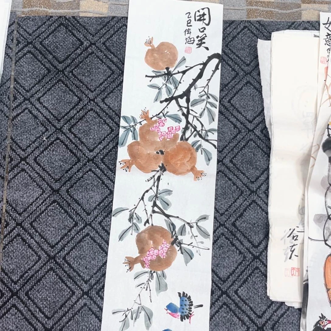 国画盛伟海老师四尺对开花鸟作品赵1