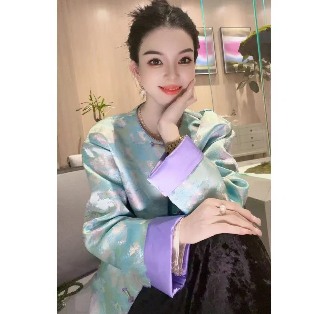 新中式国风圆领盘扣上衣女外套63731苏苏