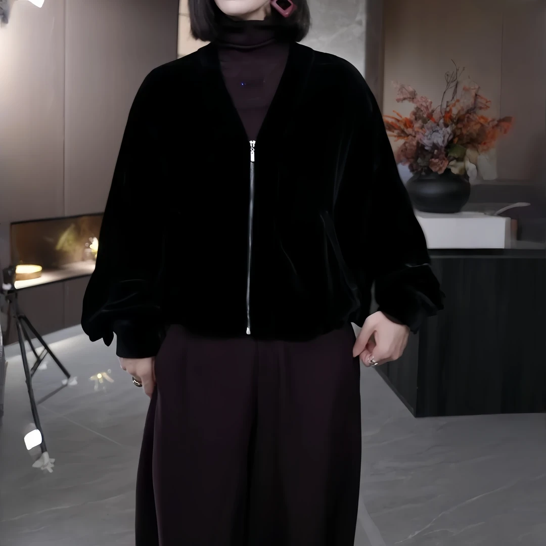 欧货时尚潮流百搭长袖外套女2025秋季新款宽松显瘦小个子短款开衫