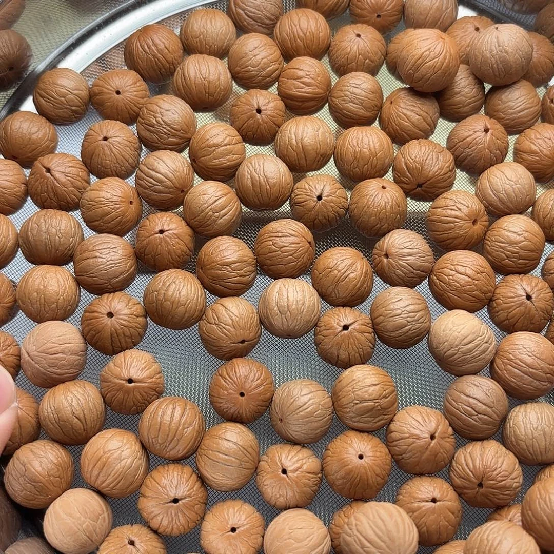 闷***两猴头核桃手串15聚宝盆