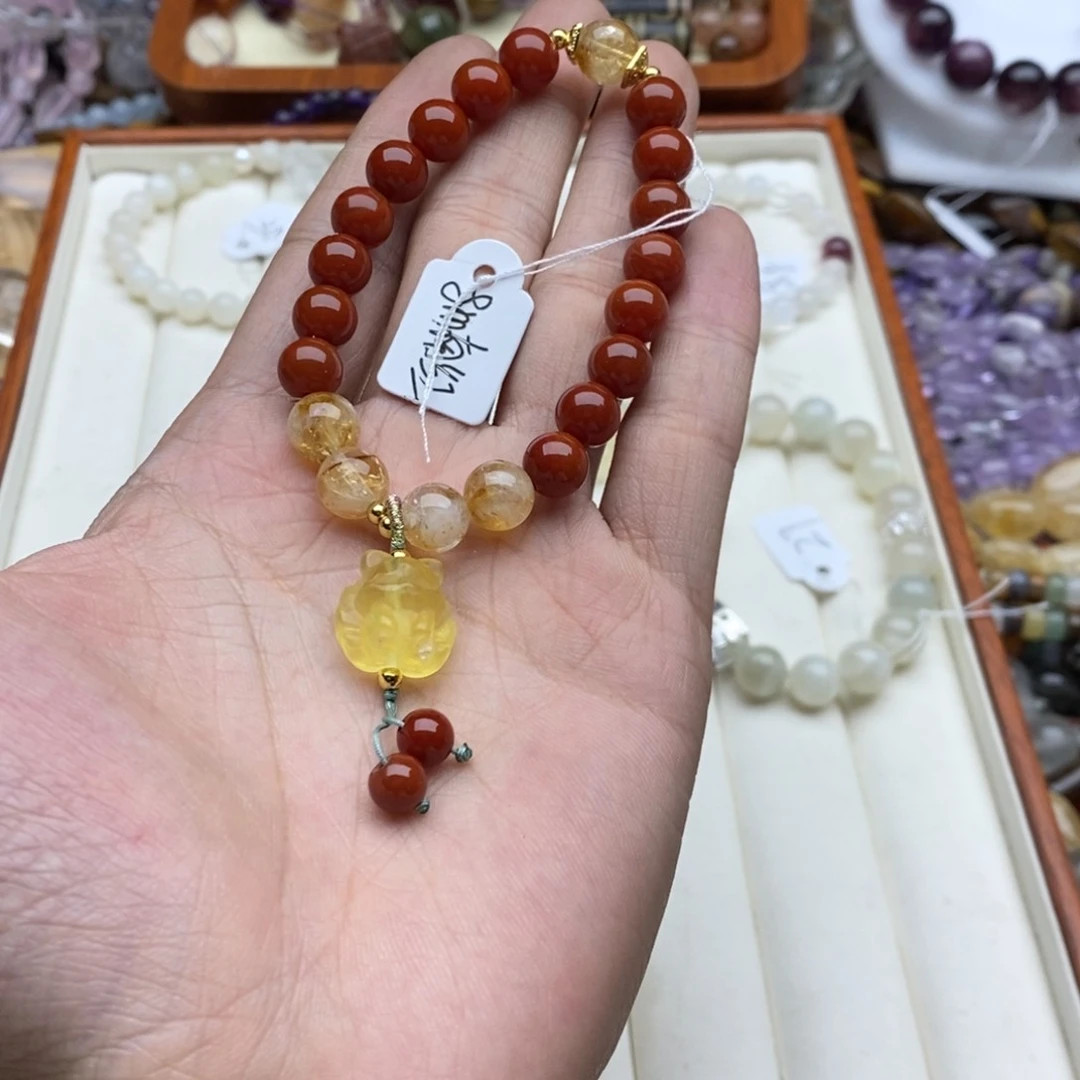 请***新玛瑙/玉髓未镶嵌珠宝半成品一条C34