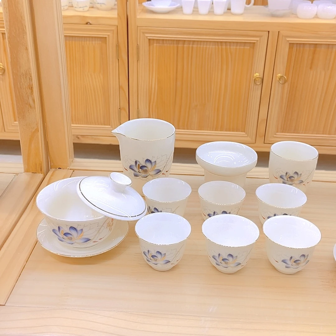 羊脂玉瓷茶具套装
