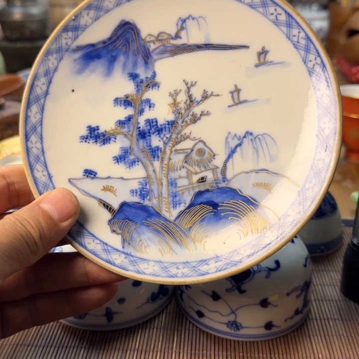 青花瓷器杯子茶具