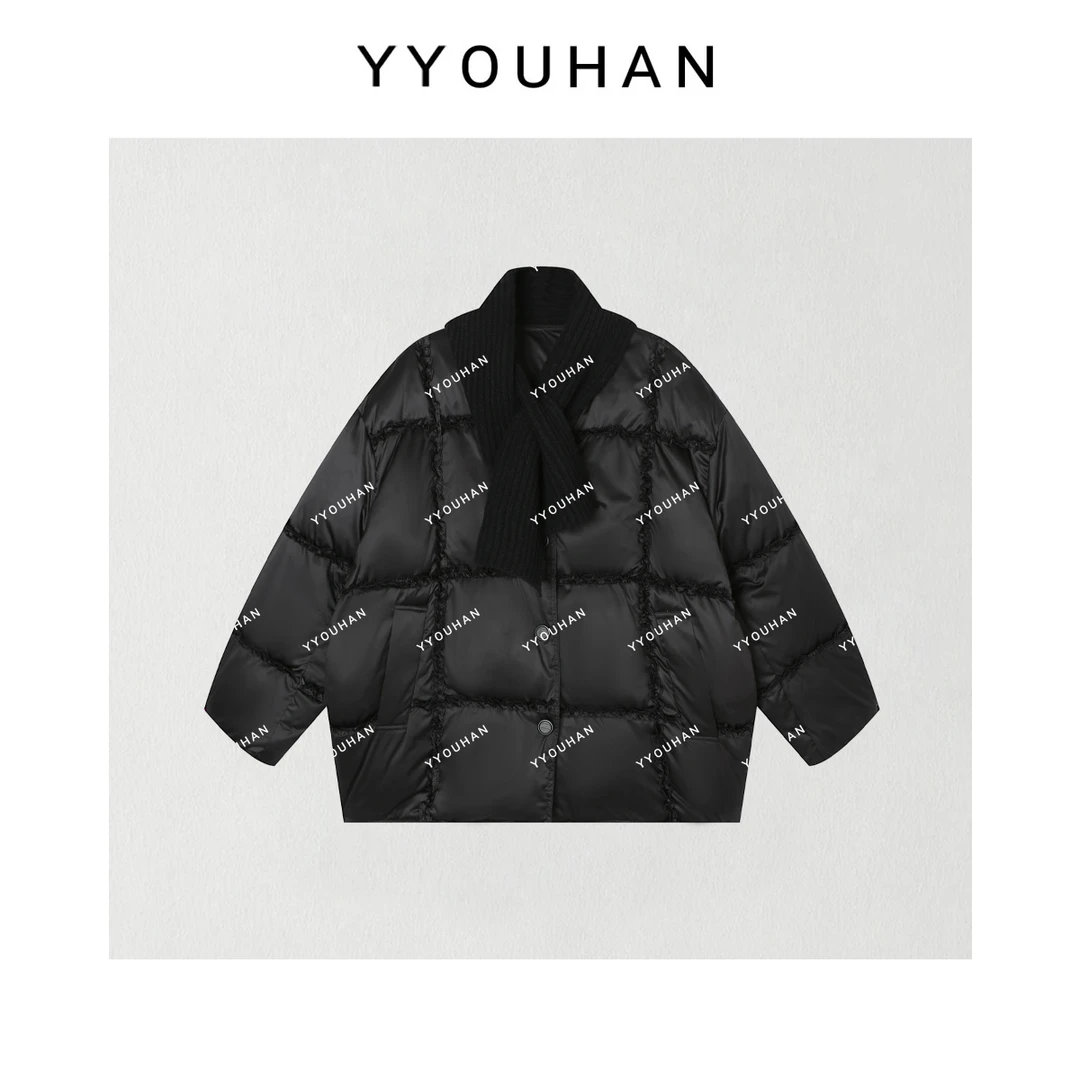 月月不吃鱼年货定制小众设计极简风百搭重工款羽绒服 2412B6141