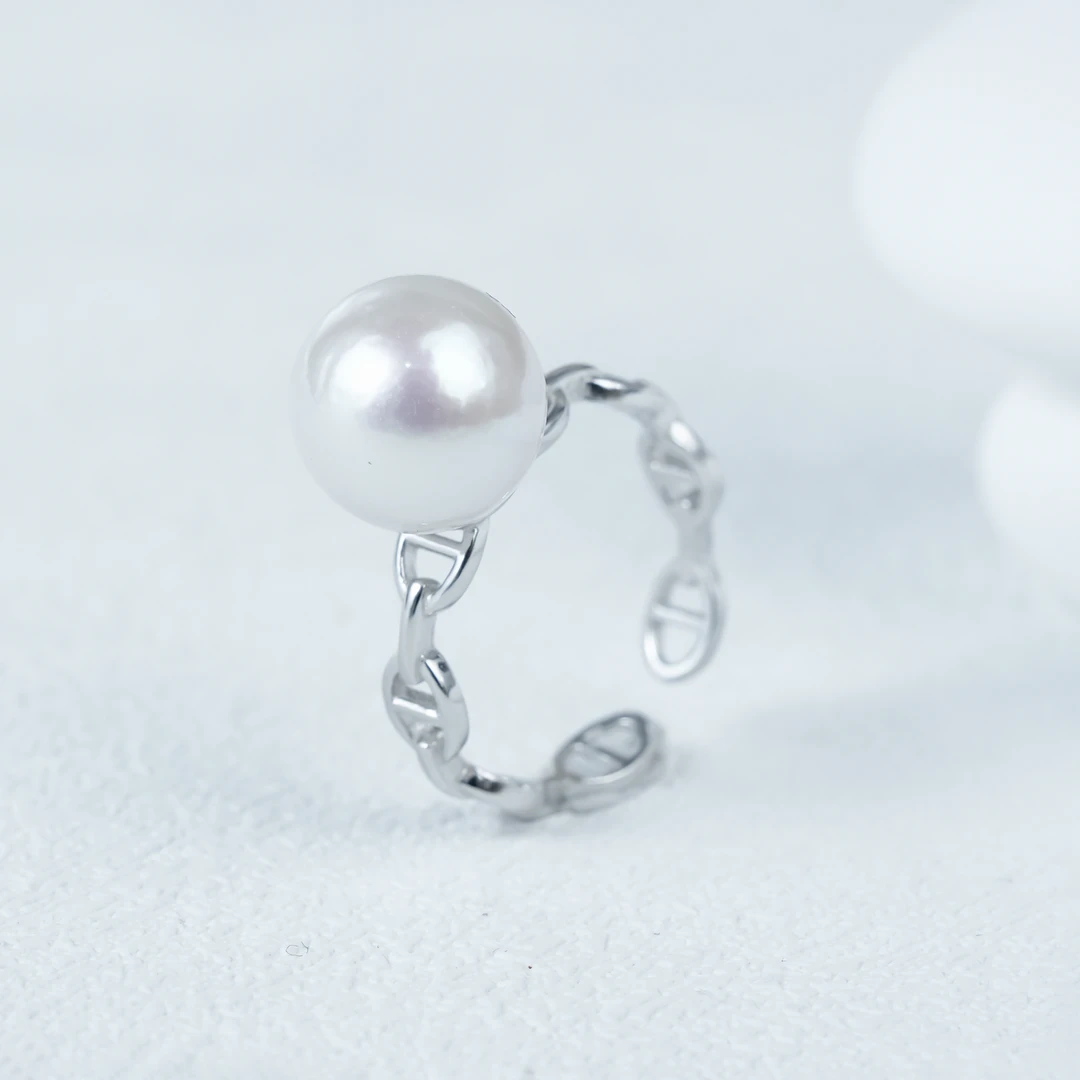 9-10mm 漾影  S925银淡水珍珠戒指