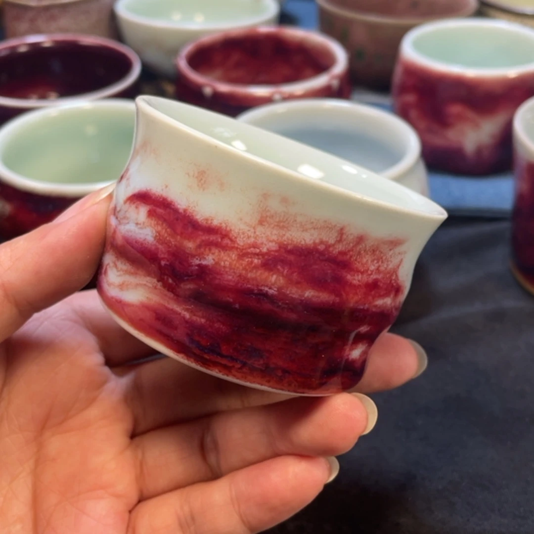 【闪购商品】摆件帛**熹钧瓷玉石釉竹节杯