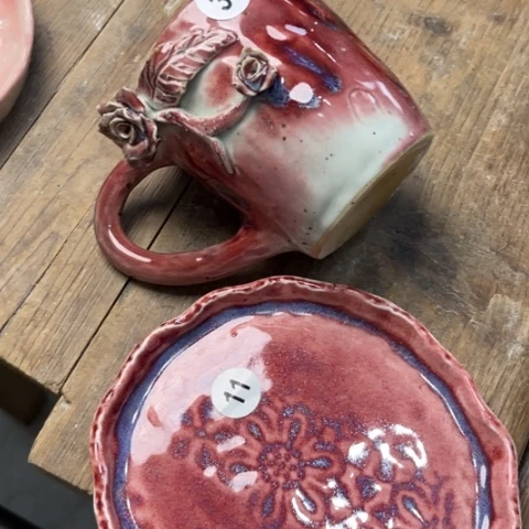 碗手捏咖啡杯碗盘壶承