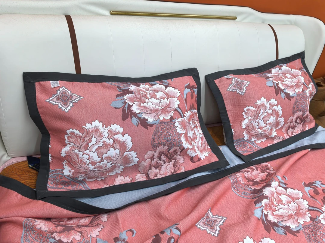 【国色天香粉枕巾】棉枕巾全棉透气成人印花柔软时尚枕巾