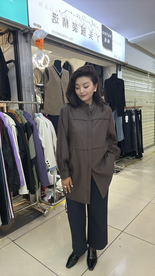 中长款常规款薄衬衫宽松女士长袖上衣