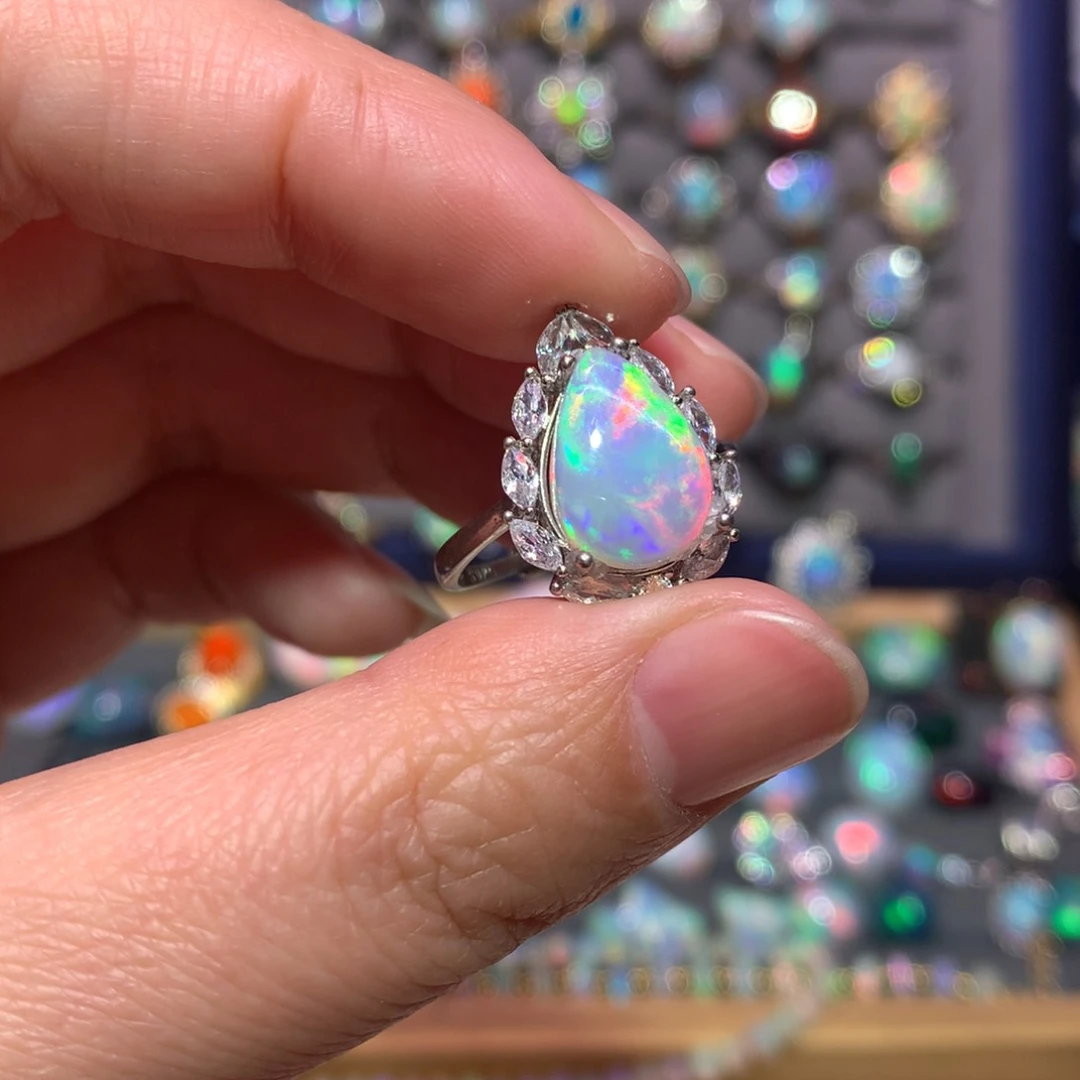 银S925镶嵌欧泊戒指款式