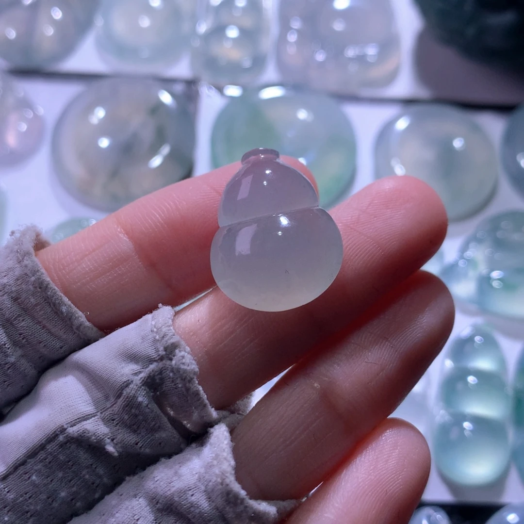 翡翠未镶嵌套链葫芦