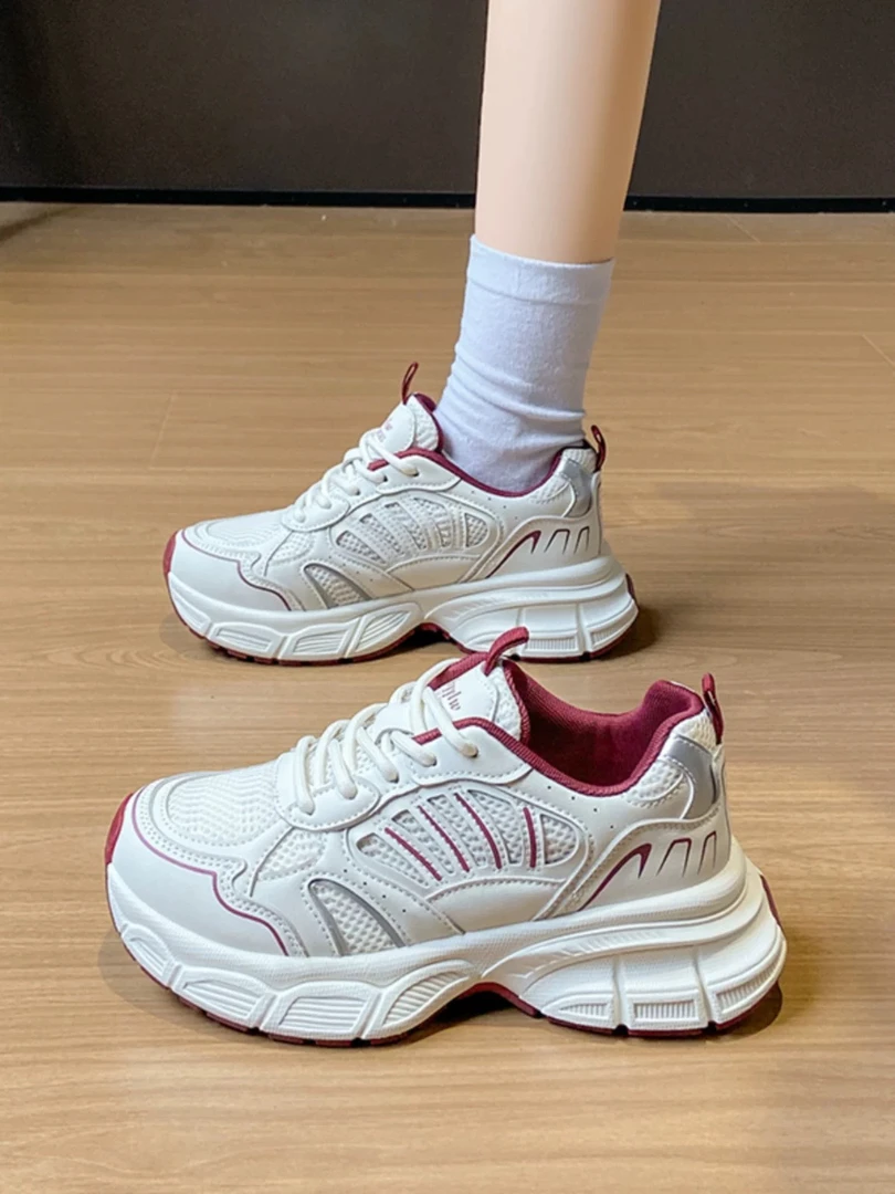 厚底显脚小老爹鞋女款2025春秋季新款轻便百搭休闲增高运动鞋子潮