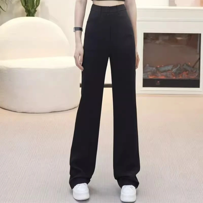 商场同款25春夏新款高腰百搭经典通勤休闲小直筒微喇裤长110030