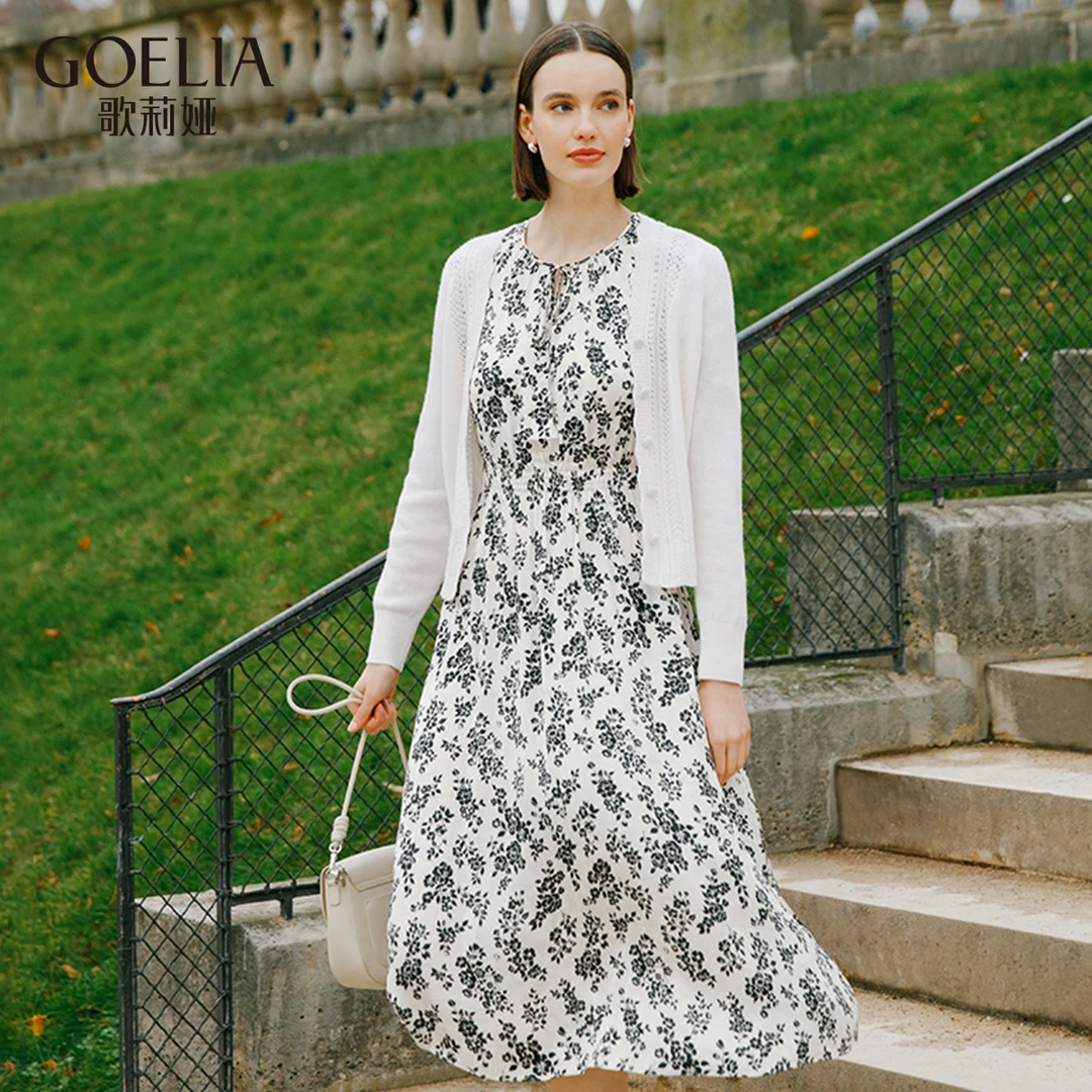 歌莉娅人丝人棉印花连衣裙1C2R4K780