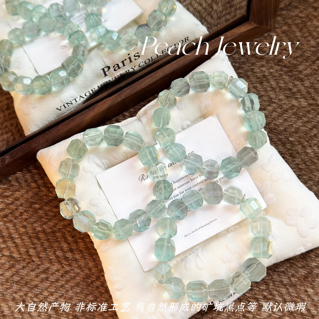 绿萤石菠萝珠银手链 TJ446 多样性发一颜色微差