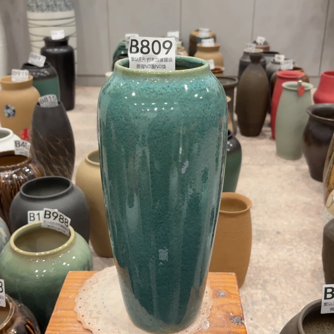 摆件809 景德镇陶瓷花瓶高34口9