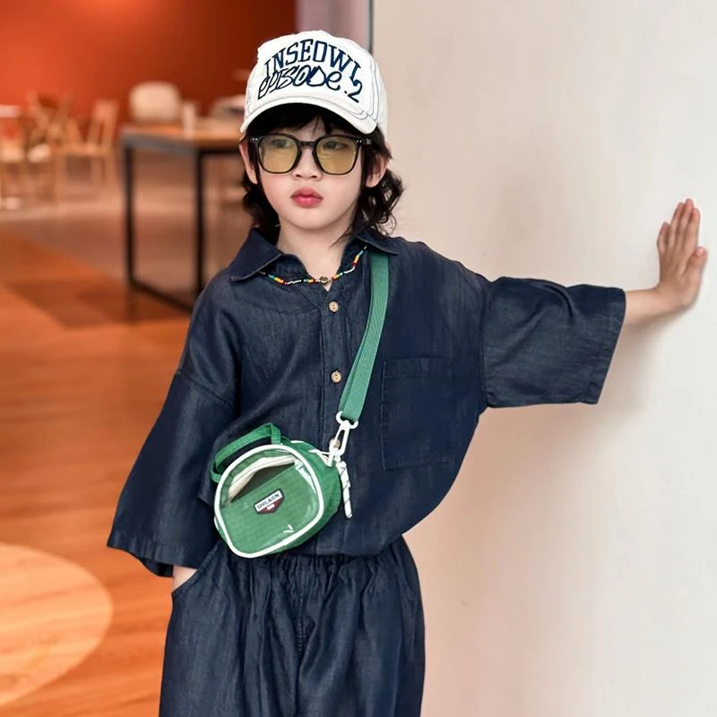 潮酷帅气儿童包包2025新款时尚网红女童宝宝零钱包小男孩斜挎包