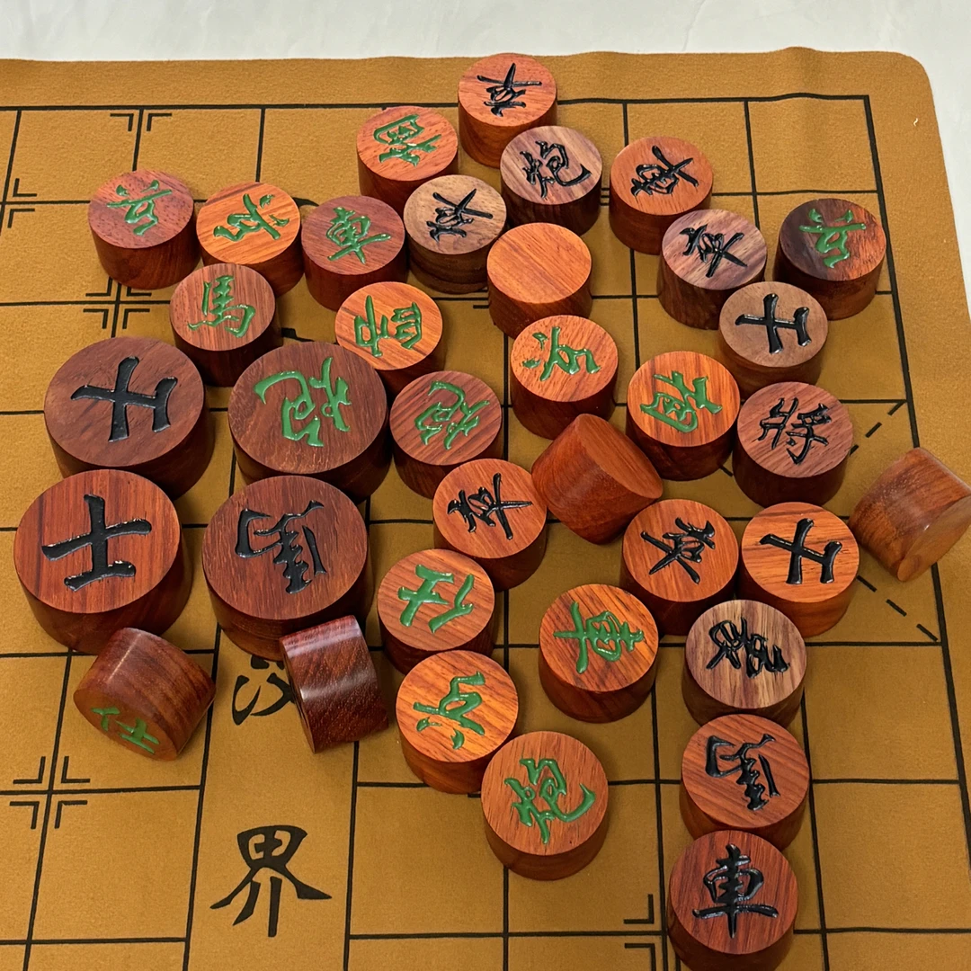 特色红花梨圆柱形高档大号实木中国象棋带棋盘套装适合成人送礼