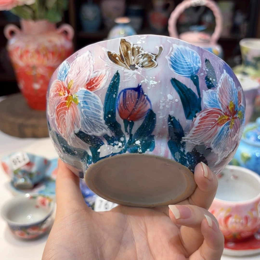 景德镇手绘高温釉下彩陶瓷茶具