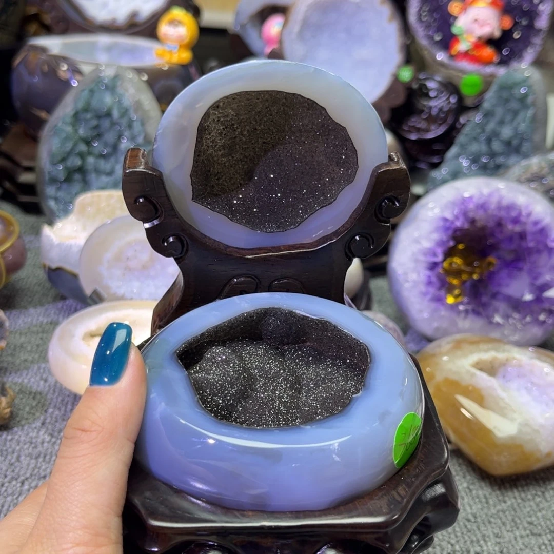 紫晶未镶嵌摆件爆闪聚宝盆